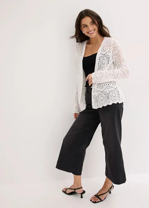 Gilet en maille ajour&eacute;e, bonprix