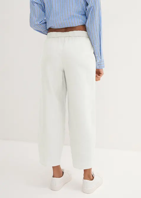 Pantalon 3/4 a&eacute;rien en lin m&eacute;lang&eacute;, bonprix