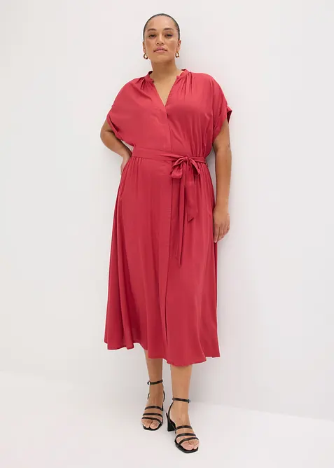 Hemdblusenkleid aus flie&szlig;ender Viskose, bonprix