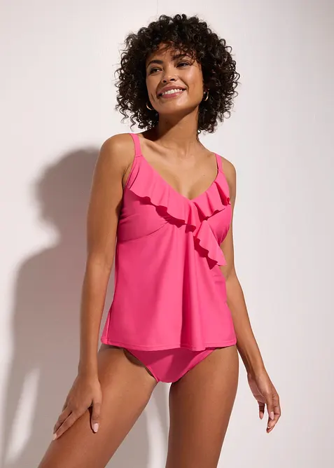 Tankini (ens. 2 pces) &agrave; volants, bonprix