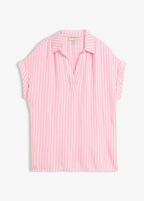 Kurzarmbluse aus flie&szlig;ender Viskose, bonprix