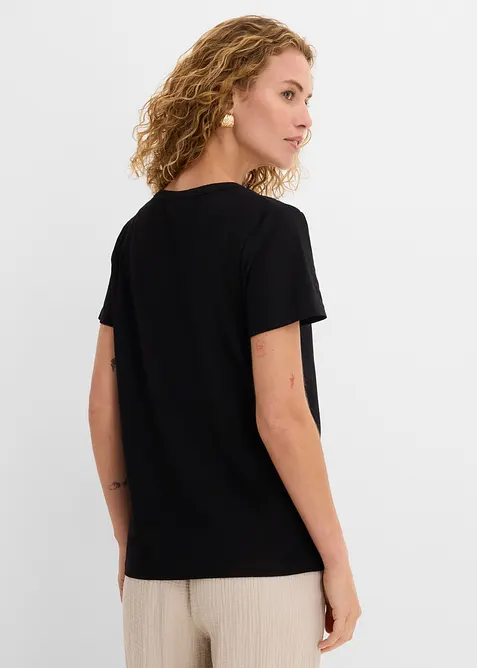 Shirt mit dekorativem Ausschnitt, bonprix