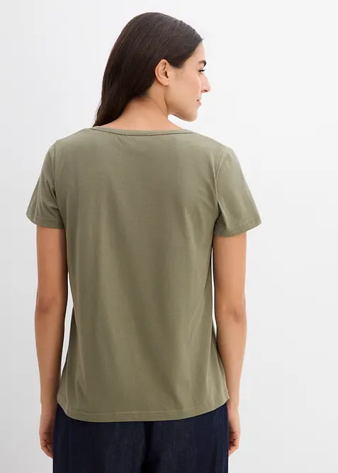 Shirt mit dekorativem Ausschnitt, bonprix