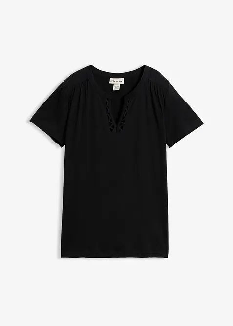 Shirt mit dekorativem Ausschnitt, bonprix