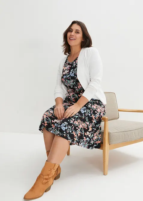 Knieumspielendes Jerseykleid in A-Linie, bonprix