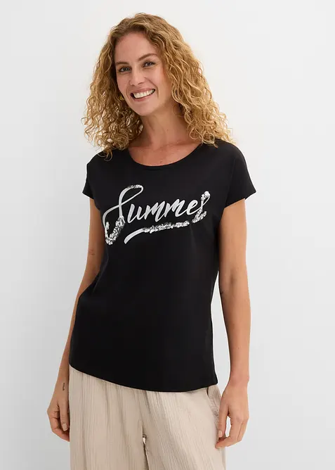 Shirt mit Pailletten, bonprix