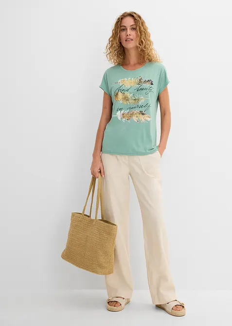 T-Shirt mit Glitzerdruck, bonprix