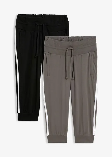 Jogginghose aus Baumwolle (2er Pack), Capri-L&auml;nge, bonprix