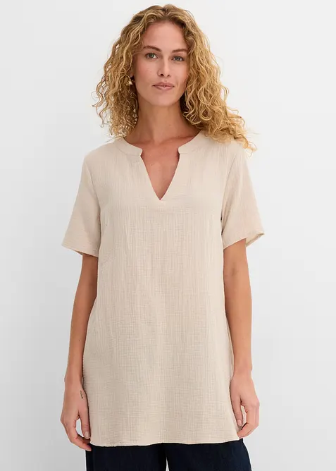 Musselin Long-Tunika aus reiner Baumwolle, bonprix