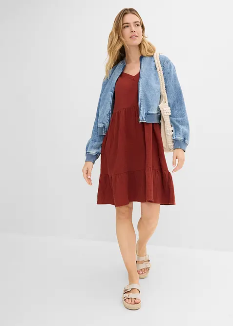 Oversized-Kleid aus Baumwoll-Musselin, bonprix