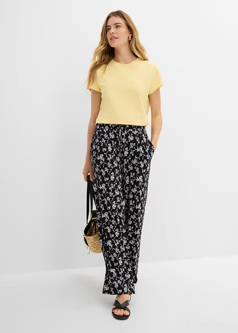 Pantalon palazzo en viscose extensible, bonprix