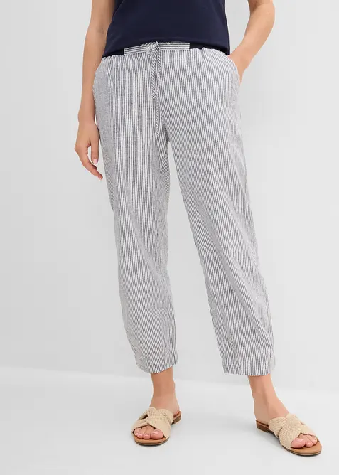 Hose mit Leinen, 7/8 L&auml;nge, bonprix