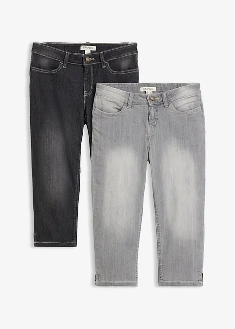 Lot de 2 jeans corsaire, bonprix