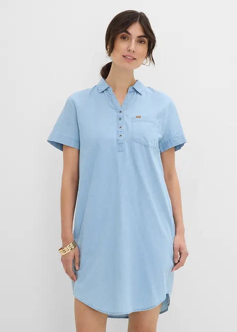 Robe en jean, manches courtes, bonprix