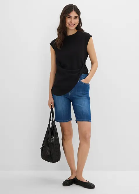 Bermuda en jean, taille mi-haute, bonprix