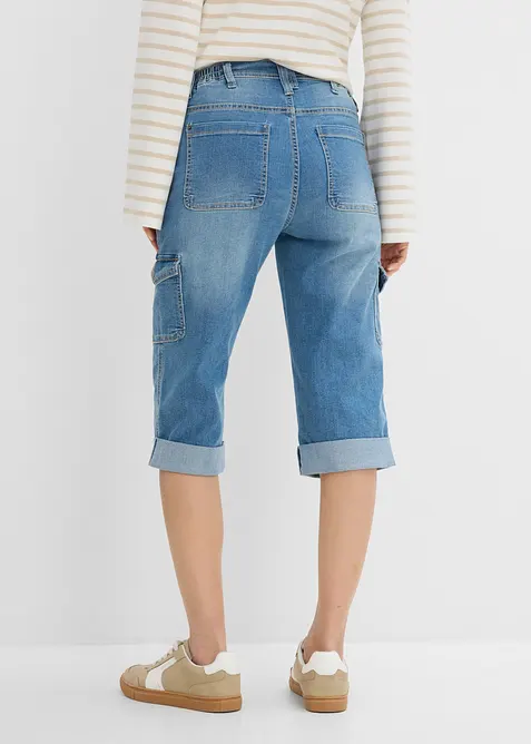 Jean cargo extensible, taille mi-haute, bonprix