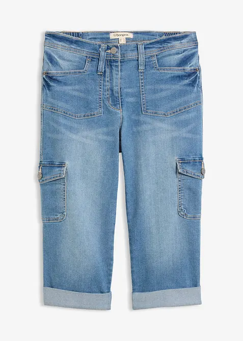 Jean cargo extensible, taille mi-haute, bonprix