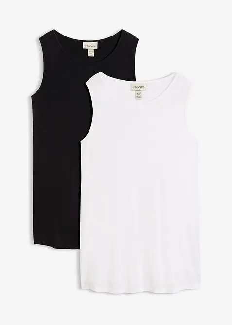 Long-Top aus softer Viskose, 2er- Pack, bonprix