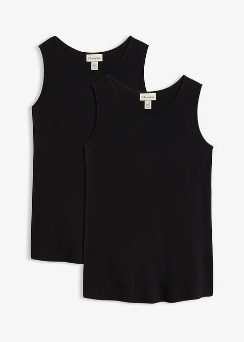 Lot de 2 d&eacute;bardeurs longs en viscose douce, bonprix