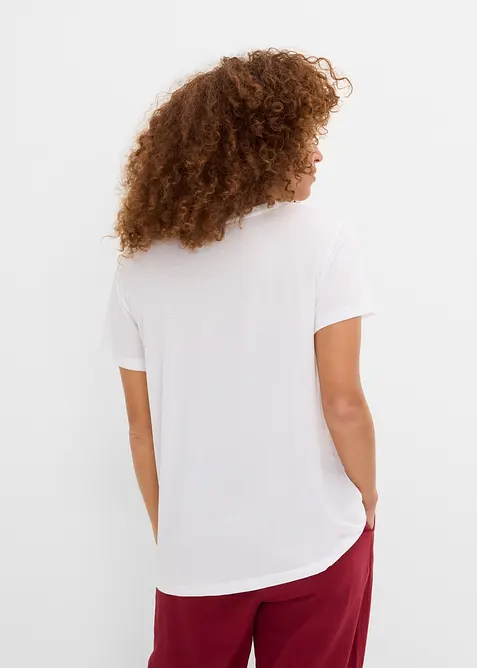 T-shirt &agrave; col en V, bonprix