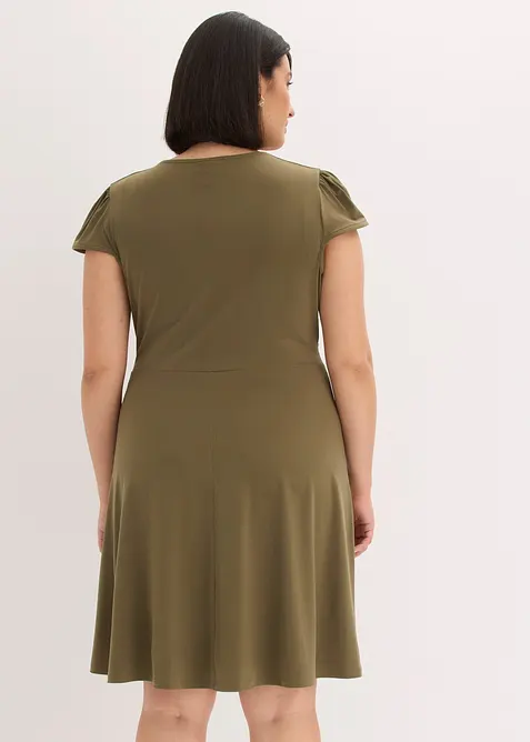 Robe en jersey &agrave; boucle d&eacute;corative, bonprix