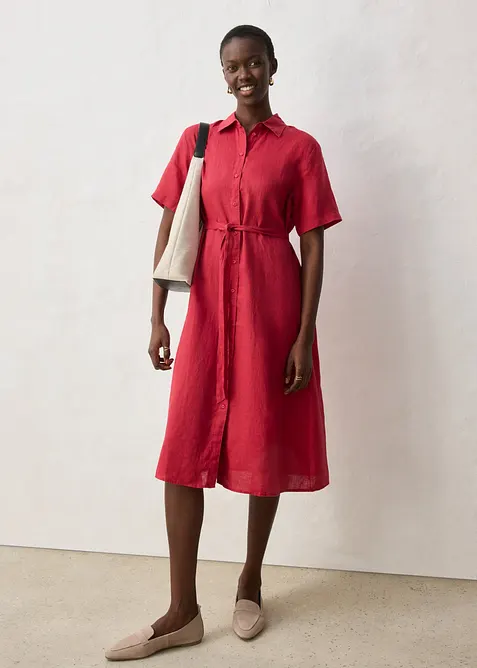 Blusenkleid aus reinem Leinen, bonprix