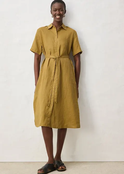 Blusenkleid aus reinem Leinen, bonprix