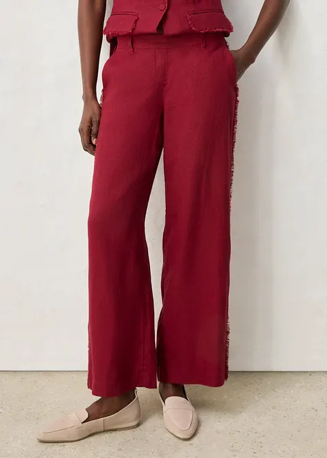 Leinenhose mit weitem Bein, bonprix