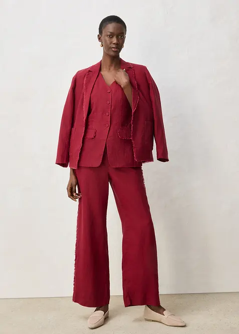 Leinenhose mit weitem Bein, bonprix