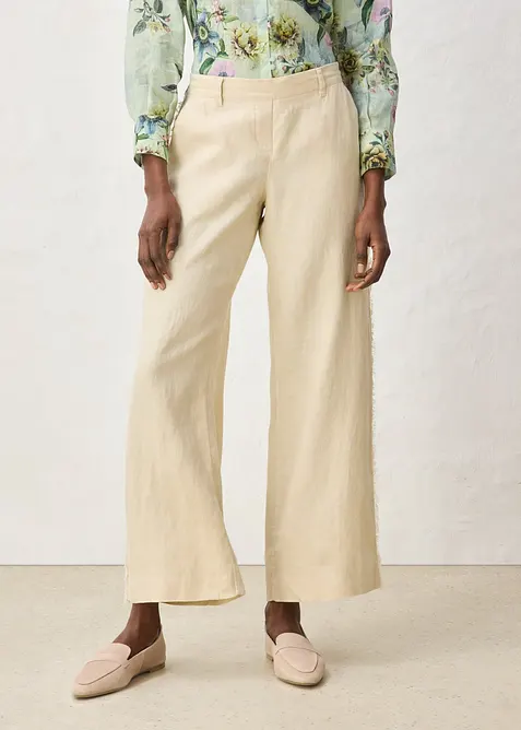 Leinenhose mit weitem Bein, bonprix