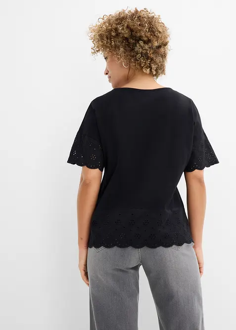 T-shirt avec broderie anglaise, bonprix