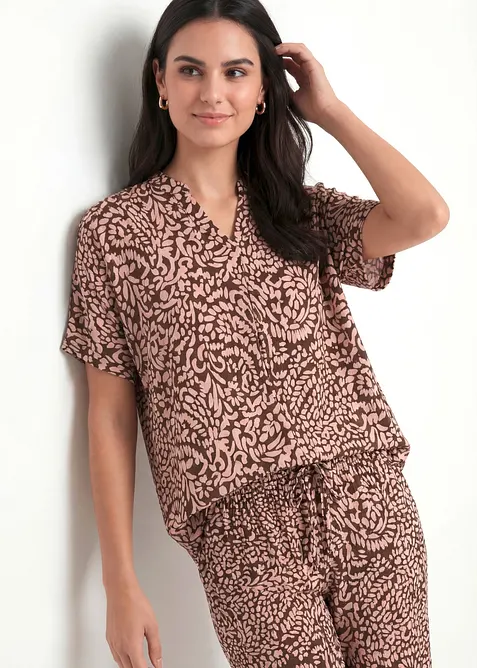 Tunikabluse aus flie&szlig;ender Viskose, bonprix