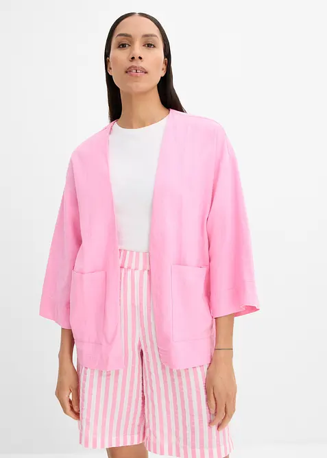 Kimono-Bluse aus Leinen- Mix, bonprix