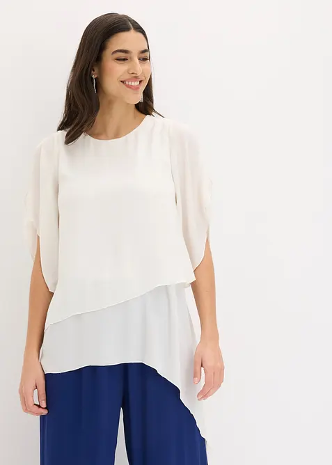 Blouse &agrave; pans, look superpos&eacute;, bonprix