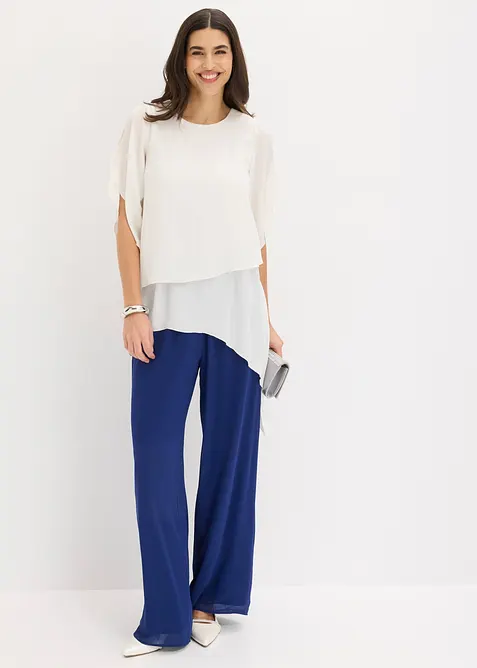 Blouse &agrave; pans, look superpos&eacute;, bonprix
