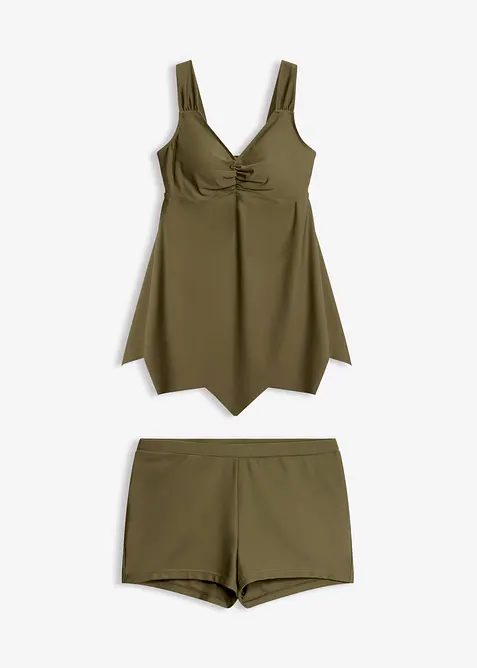 Tankini long &agrave; base en zigzag (ens. 2&nbsp;pces), bonprix