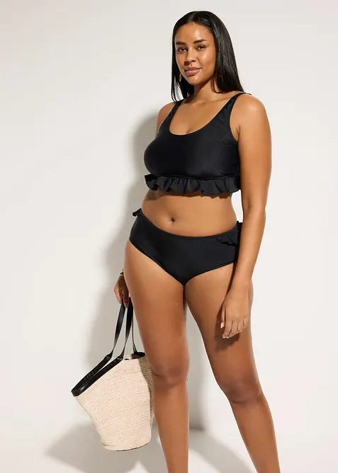 Highwaist-Bikinihose mit R&uuml;schen schnell trocknend, bonprix