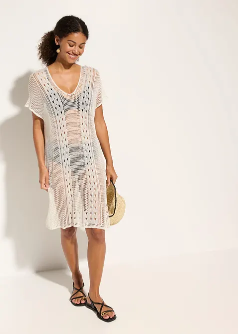 Robe de plage en viscose aspect crochet, bonprix