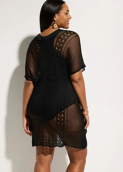 Strandkleid in H&auml;keloptik aus flie&szlig;ender Viskose, bonprix