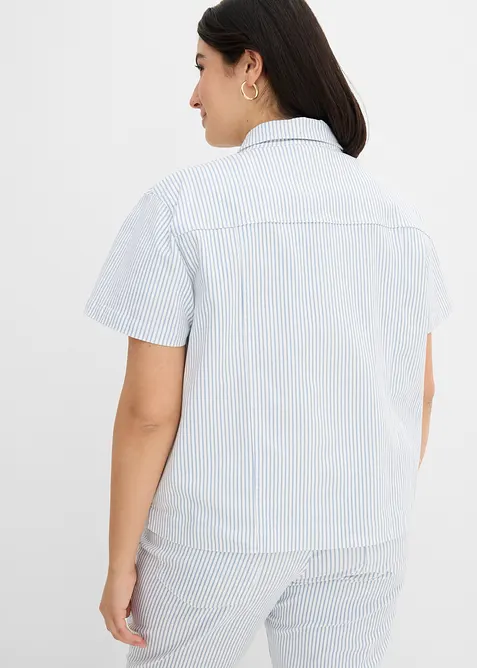 Veste ray&eacute;e en jean, bonprix