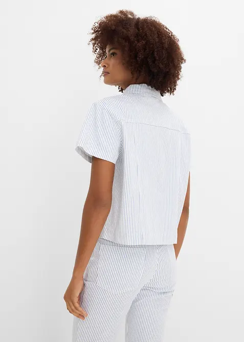 Veste ray&eacute;e en jean, bonprix