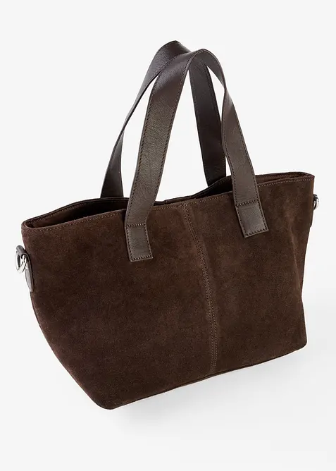 Sac &agrave; main en cuir velours, bonprix