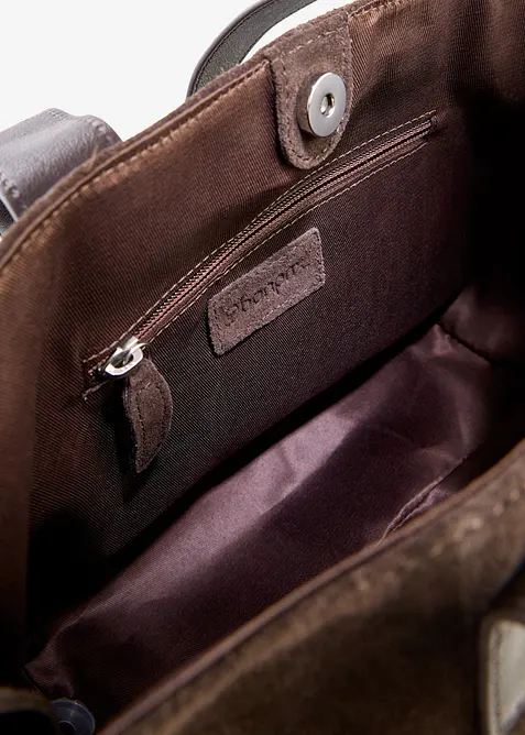 Sac &agrave; main en cuir velours, bonprix