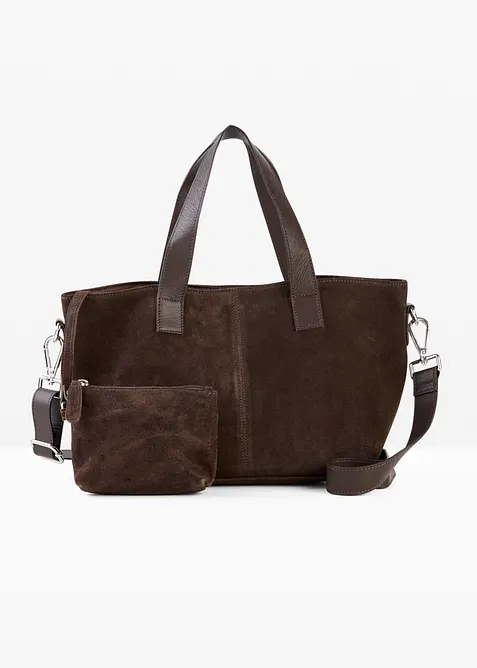 Sac &agrave; main en cuir velours, bonprix