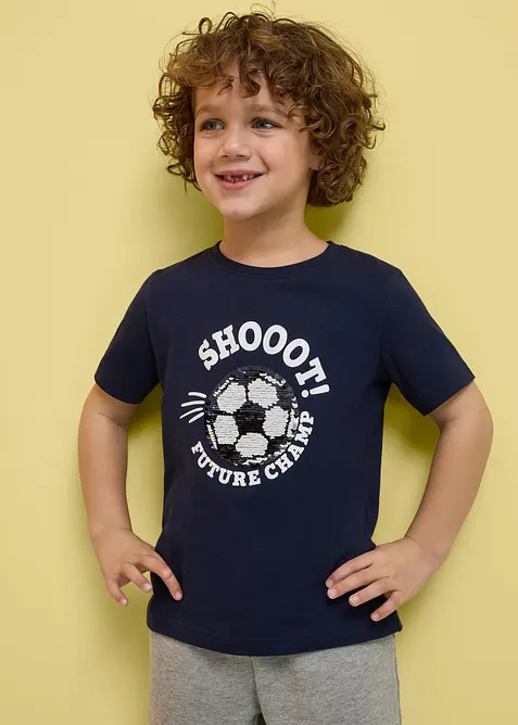 T-Shirt mit Wendepailletten aus reiner Bio-Baumwolle, bonprix