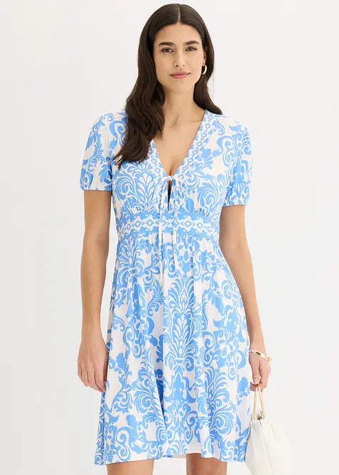 Jerseykleid mit tiefem Ausschnitt, bonprix