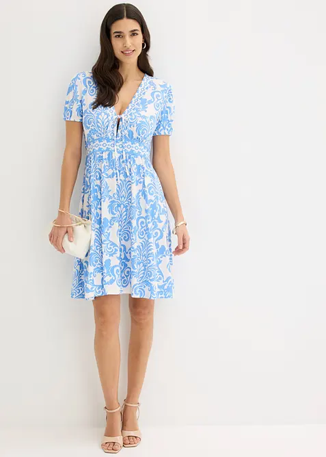 Jerseykleid mit tiefem Ausschnitt, bonprix