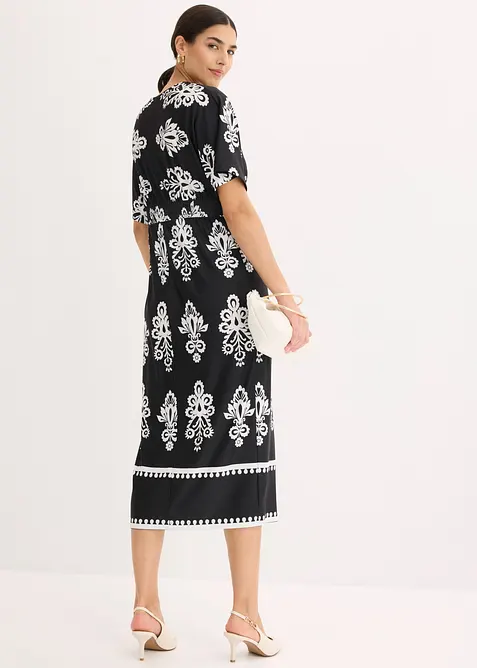 Jerseykleid mit tiefem Ausschnitt, bonprix