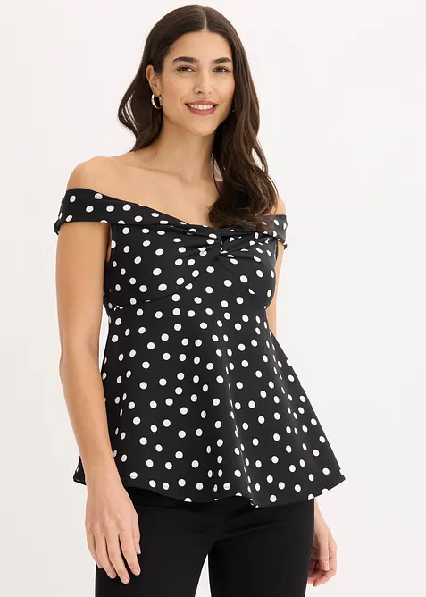 Cold-Shoulder-Shirt mit tiefem Ausschnitt, bonprix