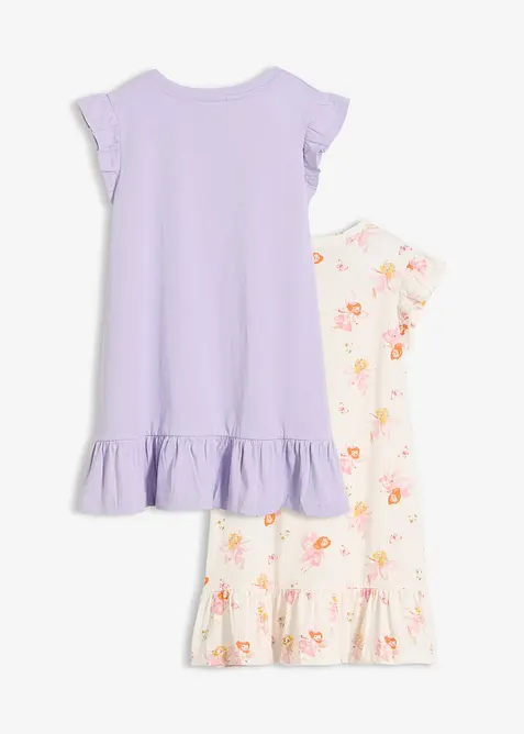 Lot de 2 chemises de nuit 100% coton, bonprix